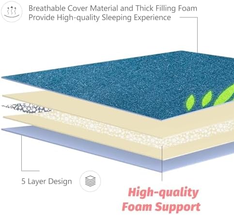 MAXYOYO Japanese Futon Mattress Floor Mattress Sleeping Pad Foldable Bed Roll Up Camping Cushion Floor Lounger Bed Couches and Sofas Couch Topper, Black Floral, Full Size