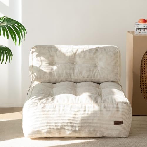 MAXYOYO Adjustable Floor Sofa Couch with Pillow, Multi-Functional Bean Bag Bed, 5-Position Foldable Lazy Sofa Sleeper Bed with Armrest, Versatile Floor Seating for Reading Gaming, Green, Single