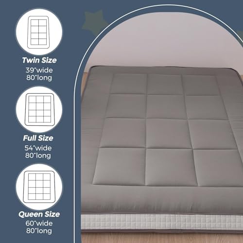 MAXYOYO 6" Extra Thick Floor Futon Mattress, Foldable Japanese Floor Mattress for Adults, Roll Up Tatami Pad for Guest Room, Black, Queen