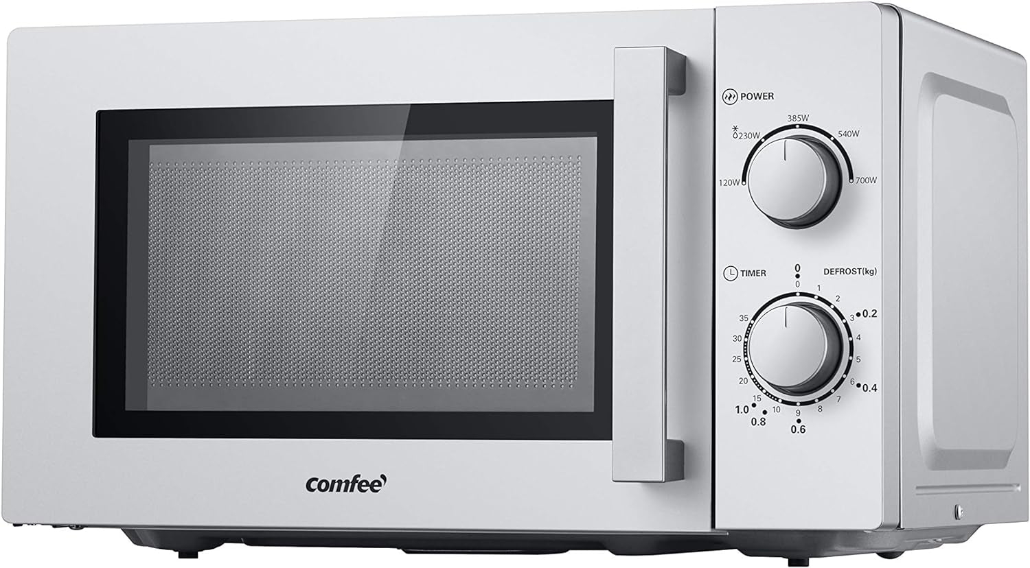 CMSN 20 Si Micro-Ondes, 5 Niveaux De Puissance, Éclairage Intérieur, Dégivrage Facile, Easy Degivrage, Plateau Rotatif À 360 °, 20 L/700 W, Mécanique, Argent