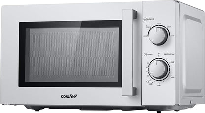 CMSN 20 Si Micro-Ondes, 5 Niveaux De Puissance, Éclairage Intérieur, Dégivrage Facile, Easy Degivrage, Plateau Rotatif À 360 °, 20 L/700 W, Mécanique, Argent
