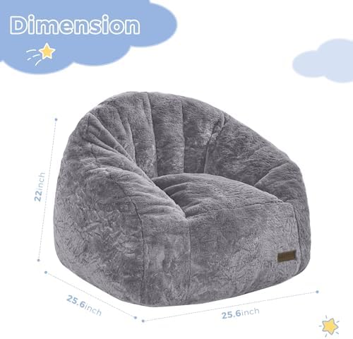 MAXYOYO Bean Bag Chair for Kids, Shell Shaped Bean Bag Couch for Boys and Girls, Toddler Chair Bean Bag Sofa for Playroom, Nursery Room, Pink
