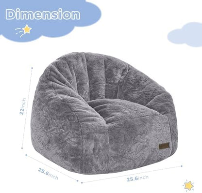 MAXYOYO Bean Bag Chair for Kids, Shell Shaped Bean Bag Couch for Boys and Girls, Toddler Chair Bean Bag Sofa for Playroom, Nursery Room, Pink