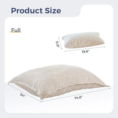 MAXYOYO Giant Bean Bag Chair with Pillow, 3 in 1 Convertible Bean Bag Chair for Adults with Removable Cover, Floor Cushion Stuffed Floor Lounger for Living Room Bedroom, Grey