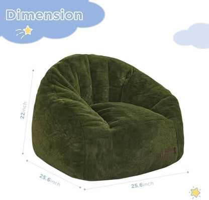 MAXYOYO Bean Bag Chair for Kids, Shell Shaped Bean Bag Couch for Boys and Girls, Toddler Chair Bean Bag Sofa for Playroom, Nursery Room, Pink