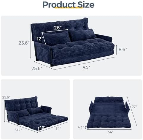MAXYOYO Adjustable Floor Sofa Couch with Pillow, Multi-Functional Bean Bag Bed, 5-Position Foldable Lazy Sofa Sleeper Bed with Armrest, Versatile Floor Seating for Reading Gaming, Green, Single
