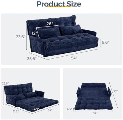 MAXYOYO Adjustable Floor Sofa Couch with Pillow, Multi-Functional Bean Bag Bed, 5-Position Foldable Lazy Sofa Sleeper Bed with Armrest, Versatile Floor Seating for Reading Gaming, Green, Single