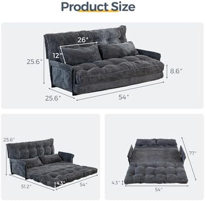 MAXYOYO Adjustable Floor Sofa Couch with Pillow, Multi-Functional Bean Bag Bed, 5-Position Foldable Lazy Sofa Sleeper Bed with Armrest, Versatile Floor Seating for Reading Gaming, Green, Single