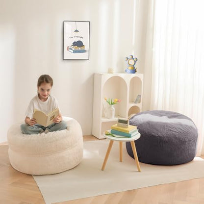 MAXYOYO Bean Bag Chair Bed for Kids, Convertible Bean Bag Folds from Lazy Chair to Floor Mattress Bed, Stuffed Floor Sofa Couch Sofa Bed for Boys and Girls, High-Density Foam Filling, Pink