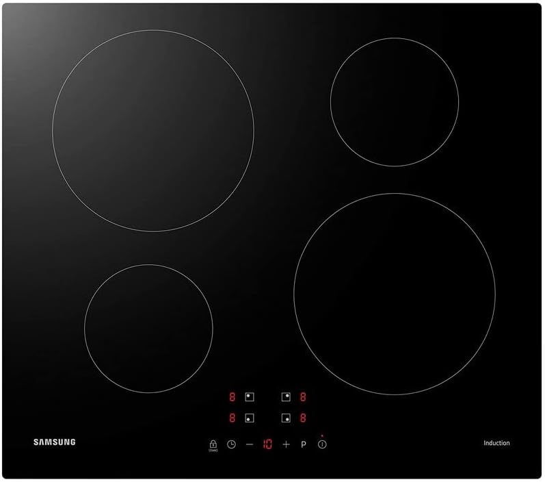Samsung Zone induction hob, Tempered glass, Black, 52 cm
