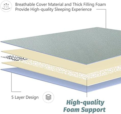 MAXYOYO Japanese Futon Mattress Floor Mattress Sleeping Pad Foldable Bed Roll Up Camping Cushion Floor Lounger Bed Couches and Sofas Couch Topper, Black Floral, Full Size