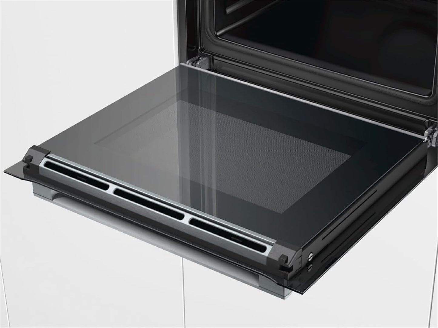 HBG676EB6 Serie 8 Four Électrique / A+ / 71 L / Gril Grande Surface / Plateau / Niveau De Pizza / Perfectroast & Perfectbake / Acier Inoxydable Noir