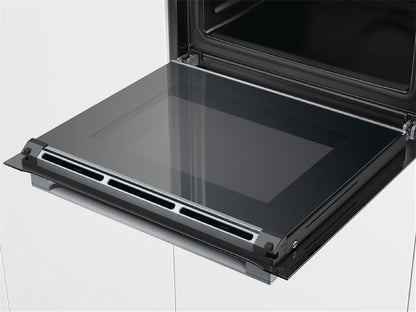 HBG676EB6 Serie 8 Four Électrique / A+ / 71 L / Gril Grande Surface / Plateau / Niveau De Pizza / Perfectroast & Perfectbake / Acier Inoxydable Noir