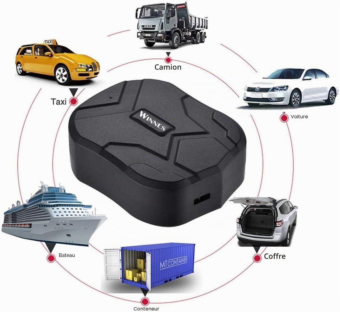 Traceur GPS Voiture TK905 Tracker Imperméable Avec Alarme De Géo-Clôture Étanche, Traqueur GPS Pour Voiture/Véhicule/Moto/Flotte, Montage Magnétique Et Batterie 5000Mah (90 Jours En Veille)