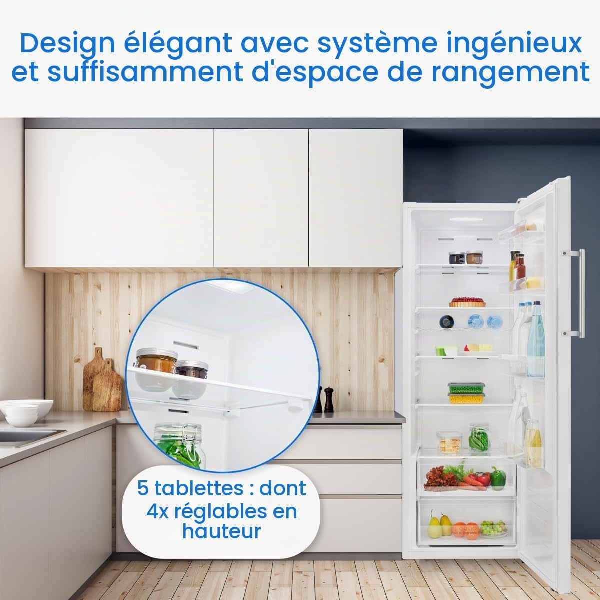 Réfrigérateur Colonne 322 L Nofrost VS 7345, Multiairflow, Blanc | Nofrost, Multiairflow, Refroidissement Rapide, Mode Économie D'Énergie, Largeur 60 Cm