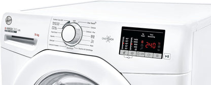 H3W 492DE-11 H-WASH 300 LITE Machine À Laver 9 Kg, 1400 Tours, Connectivité NFC, Charge Avant, Libre Installation, 60 X 52 X 85 Cm, Blanc, Classe D