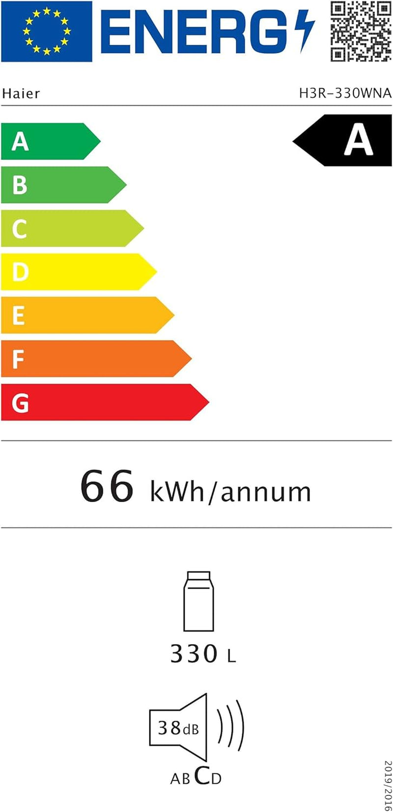 H3R-330WNA Réfrigérateur/Efficacité Énergétique : Classe A/Compresseur Inverter/Tri Zone/Volume Utile 330 L/No Frost/Commande Électronique/Blanc