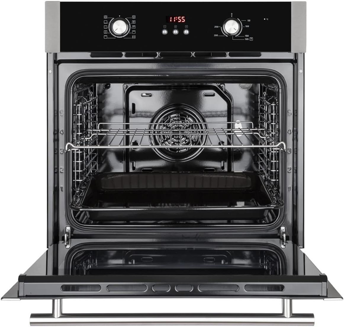 Cuisinière 60Cm Four Encastrable BO8805SS | 59Cm Plaque Induction IH85900RL | Gril | Air Chaud | Timer Automatique | Double Vitrage D'Isolation Thermique | Sécurité Enfant | SET8805IH859RL