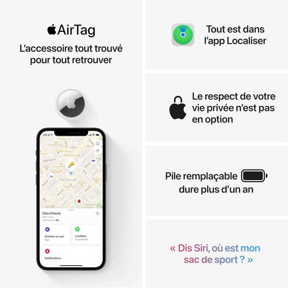 Airtag (1ᵉ Génération) Lot De 4. Repérer Votre Trousseau De Clés, Porte-Feuille, Valise, Sac. Résistant À L'Eau. Batterie Remplaçable. Compatible Avec Iphone Ou Ipad.
