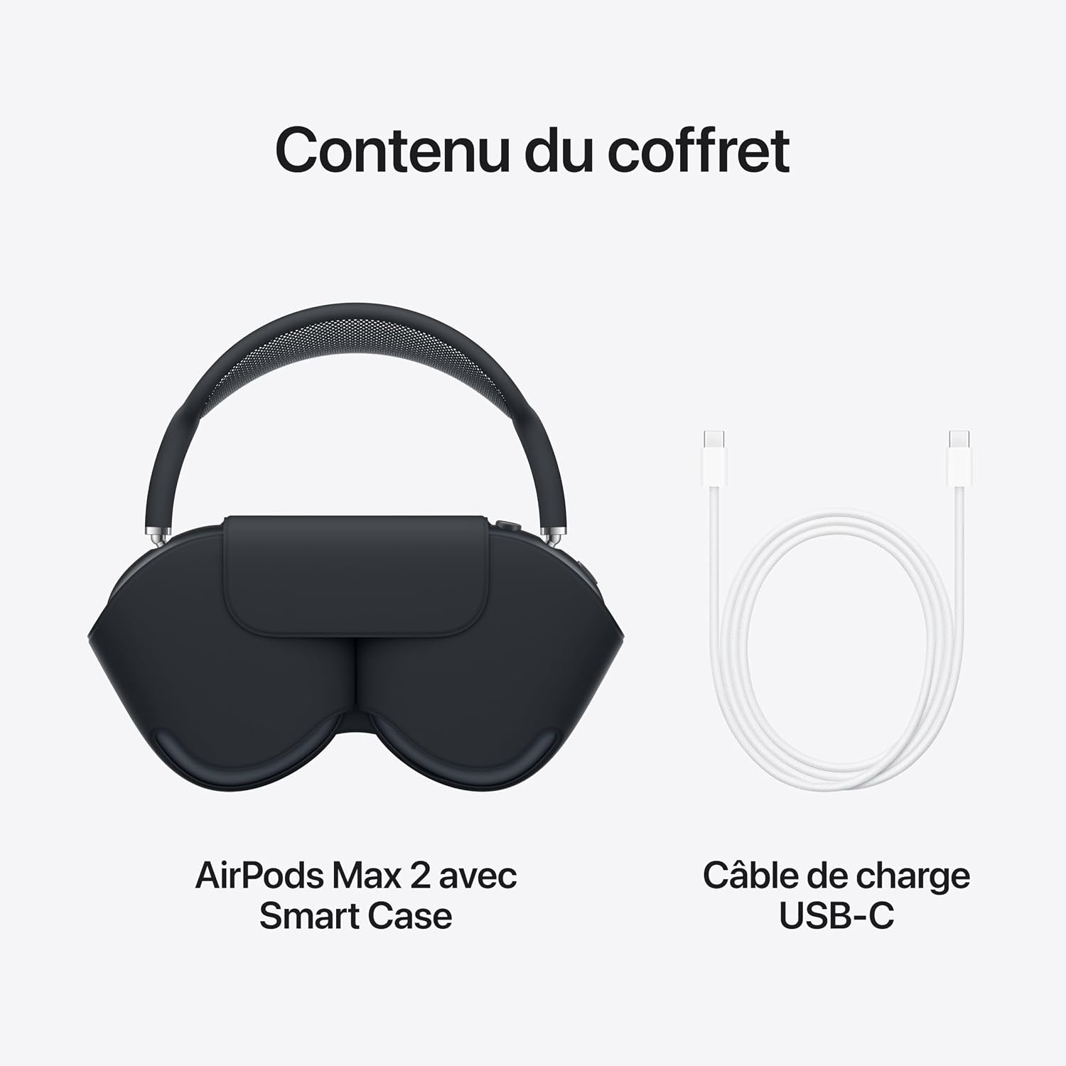 Airpods Max 2, Casque Circum-Auriculaire Sans Fil, Réduction Active Du Bruit, Audio Adaptatif, Audio Spatial Personnalisé, Traduction En Direct, Casque Bluetooth Pour Iphone - Minuit