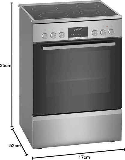 Serie 6 HKS79U250 Four Et Cuisinière Noir, Argent Plaque Avec Zone À Induction a - Fours Et Cuisinières (Cuisinière, Noir, Argent, Rotatif, Tactil, Acier Inoxydable, Devant, 1,2 M)