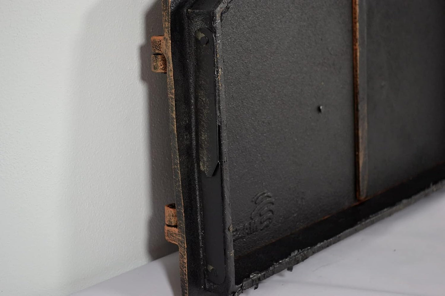 Porte De Four Double En Fonte Avec Thermomètre 500 °C, Avec Loquet De Porte, Aspect Rivet, Porte De Four À Pizza - Four À Pain - Porte De Four En Pierre, 53,2 X 5,5 X 35,5 Cm, Peinture Cuivrée