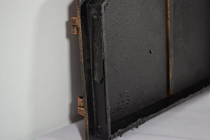 Porte De Four Double En Fonte Avec Thermomètre 500 °C, Avec Loquet De Porte, Aspect Rivet, Porte De Four À Pizza - Four À Pain - Porte De Four En Pierre, 53,2 X 5,5 X 35,5 Cm, Peinture Cuivrée