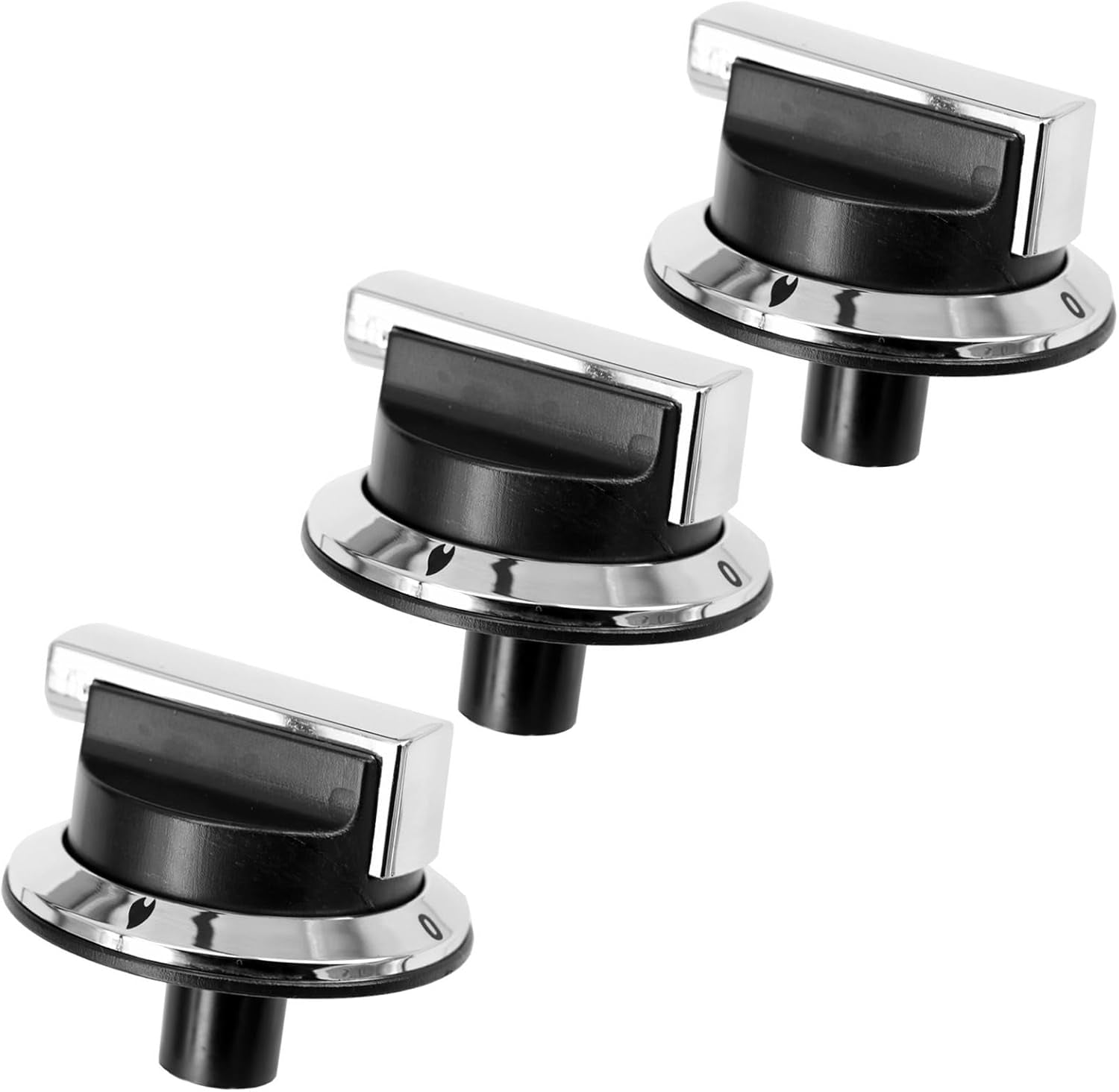 Lot De 3 Boutons De Commande Compatibles Avec Four/Cuisinière Rangemaster 90 100 110 DF Elite Professional - Noir/Chromé