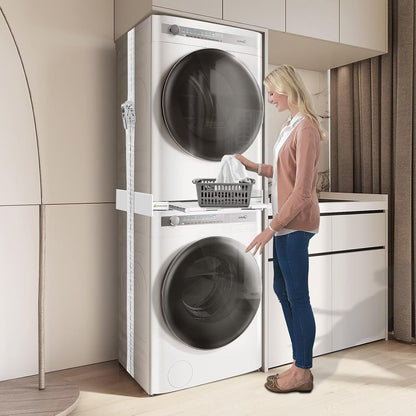 Cadre Intermédiaire Pour Laver Avec Étagère | Cadre De Connexion Universel Pour 53-68 Cm Machine À Laver, Kit Intermédiaire Avec Porte-Serviettes Extensible
