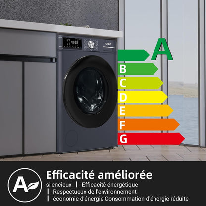 8Kg Lave-Linge Avec Classe A-15% & Smart One Touch Gris | Lavage Vapeur, Programme Literie, Baby Care, Doudoune, Moteur Inverter, 1400 T/Min, 520Mm, 76Db, CFL80-14586IM3XA