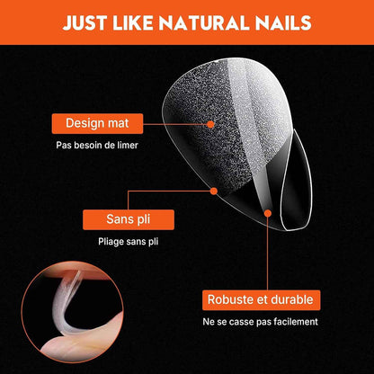 600Pièces Capsule Faux Ongles, Court Almond-Shaped Nails Ongle, 12 Tailles Capsules Americaine Ongles Pour Ongles Gel, Kit Ongle Capsule Pour Manucure, DIY