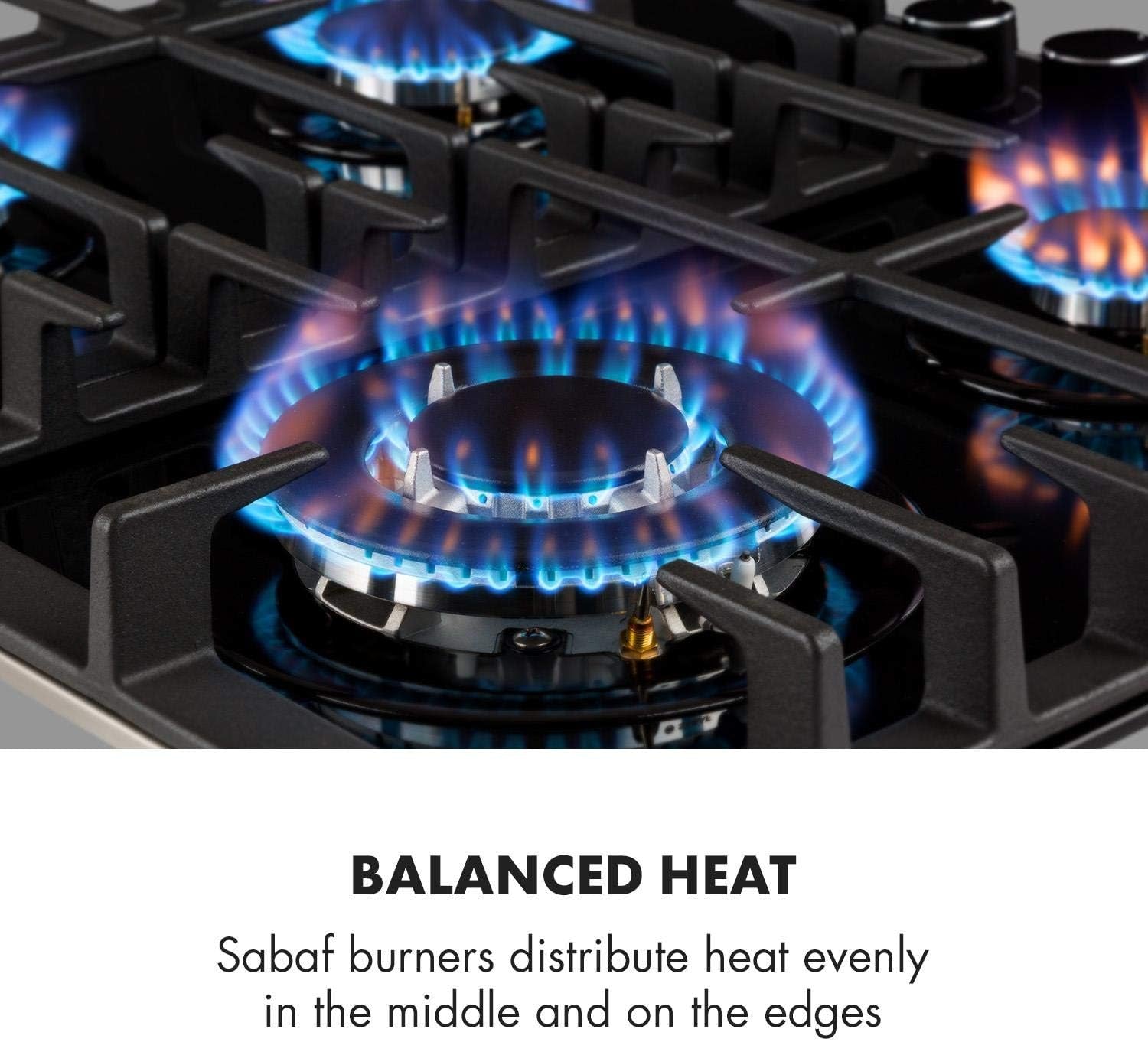 Kalahari Ignito Set - Four + Plaque De Cuisson Encastrables, Gaz & Électrique - Plaque Cuisson 4 Zones Vitrocéramique - Four :68 L/Classe A, 50-250 °C, Noir, Acier Inoxydable