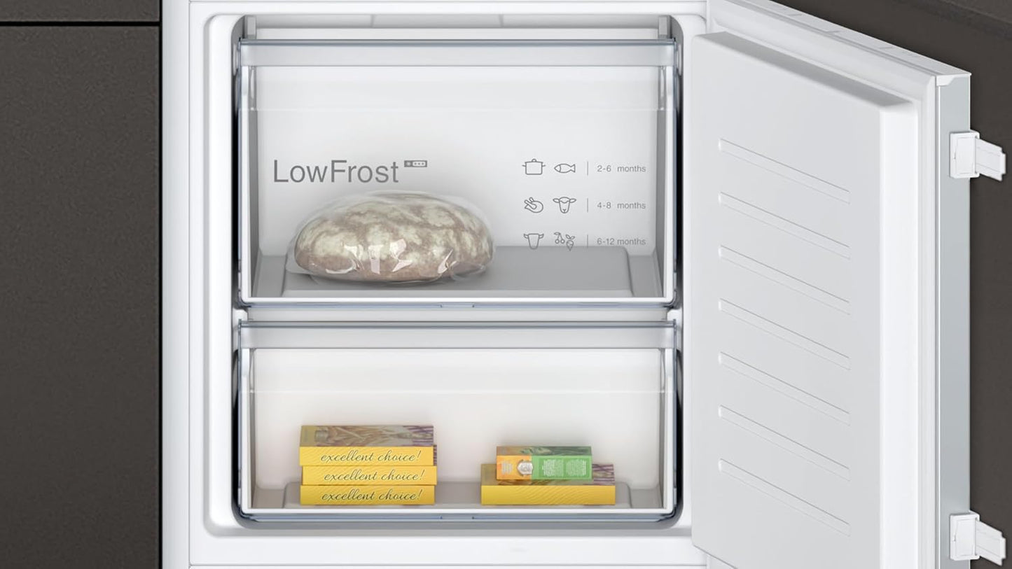 Neff KI5871SE0 N 30 Einbau Kühl-Gefrierkombination, 54,1 Cm Breit, 270 L, Schlepptürtechnik, Eco Air Flow, LED Beleuchtung, Fresh Safe