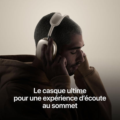 Airpods Max Casque Circum-Auriculaire Sans Fil, Réduction Active Du Bruit De Niveau Pro, Mode Transparence, Audio Spatial Personnalisé, Recharge USB C, Lumière Stellaire