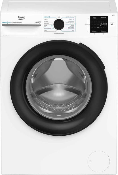 BM3WFU3741X Machine À Laver Autonome 7 Kg Energyspin Avec Choix D'Essorage 1400 Tr/Min, Fonction Vapeur, Hygiène+, Convient Aux Personnes Allergiques, Coldwash Économie D'Eau Et De Temps Blanc