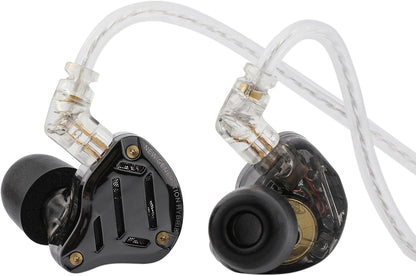 KZ ZS10 Pro 2 in Ear Monitor Écouteurs Filaires Hybrides 1DD+4BA | Avec Commutateur De Réglage À 4 Niveaux, Écouteurs De Jeu Croisés À 3 Voies (Sans Microphone, Noir)