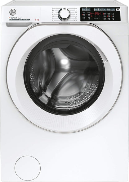 HW 49AMC/1-S H-WASH 500 Machine À Laver Intelligente 9 Kg, 1400 Tours, Wi-Fi + Bluetooth, Charge Avant, Fonction Vapeur, Moteur Onduleur, 60 X 54 X 85 Cm, Blanc, Classe A