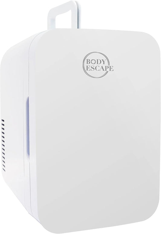 Body Escape Mini Réfrigérateur Pour Soins De La Peau Et Maquillage - Mini Réfrigérateurs Beauté À Porte En Verre - Réfrigérateur Portable, Compact, Et Silencieux Pour Le Maquillage - 6L - Blanc