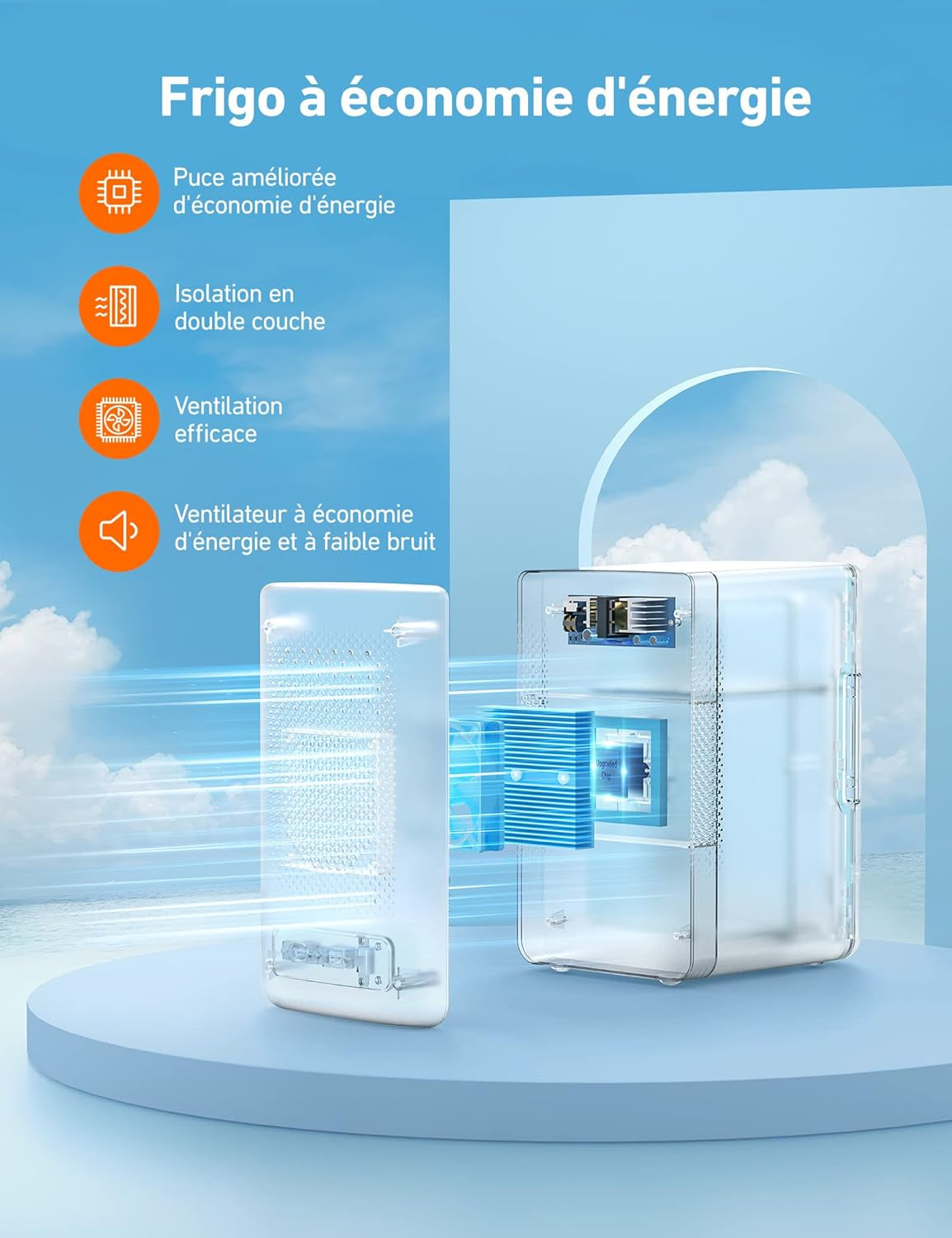 Mini Frigo De Chambre 2.0 6L, Mini Frigo 8 Canettes 330Ml, Mini Réfrigérateur Voiture Portable 12V/220V, Petit Frigo Cosmetique, Skincare, Fonction Chaud/Froid, Cadeau Femme Homme (Noir)