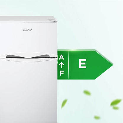' 87L Frigo Congelateur, Petit Frigo, Refrigerateur Combi, Blanc | Réfrigérateur Combi, Avec Éclairage, Étagères Amovibles, Thermostats Réglables, Portes Réversibles
