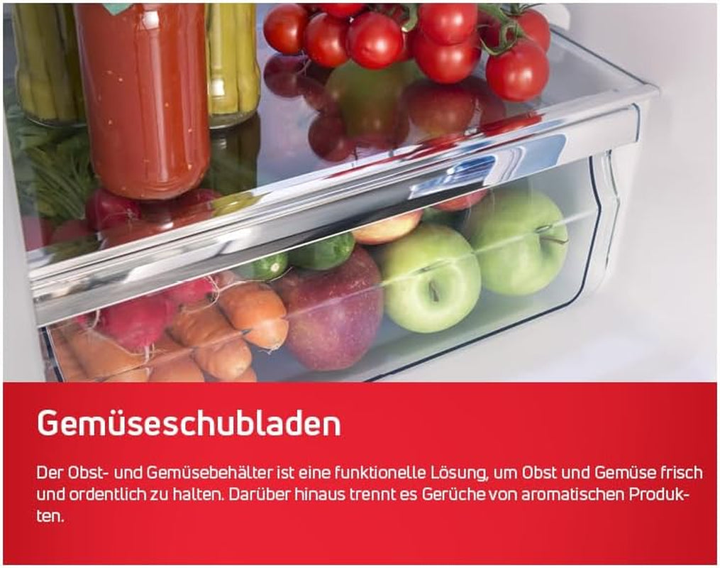 Amica EVKSS 352 220 Vollraum-Kühlschrank, Nischenhöhe: 122 Cm, 197 L, Schlepptür-Technik