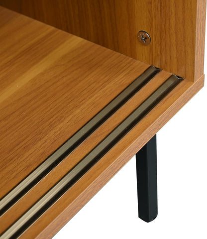 Sideboard Küchenschrank, Commode Avec 2 Portes Coulissantes, Ablage Réglable, Style Rustique, 100X90X37Cm