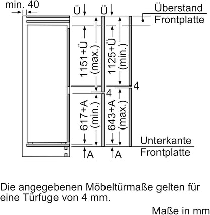 Réfrigérateur Congélateur Encastrable KI87VVFE1 IQ300, 270 Litres, Low Frost