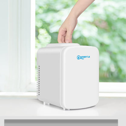 4L Mini Frigo, Petit Réfrigérateur Portable, Réfrigérateur Cosmétique, Frigo Mignon, Fonction Froid/Chaud Pour Bureau, Chambre, Voiture, Voyage, 220V/12V, Blanc, 24,5X18,5X27Cm