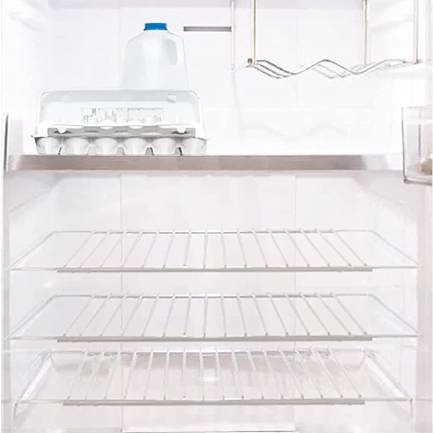 Étagère De Réfrigérateur Compatible Avec Beko Réfrigérateur/Congélateur Réglable Revêtement Plastique Blanc Extensible (Lot De 2 Étagères, Grand, 425 Mm – 670 Mm X 320 Mm)