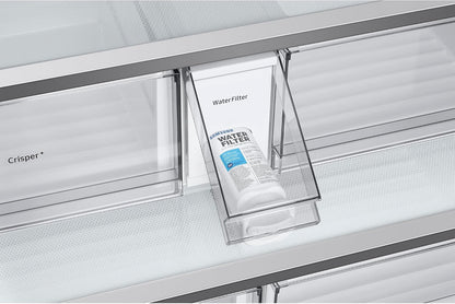 Samsung RF24BB620EB1EF French-Door-Kühlschrank Mit Gefrierfach, 177,8 Cm, 674 L, Smartthings AI Energy Mode, Autofill Water Picher, Dual Ice Maker, Premium Black Steel