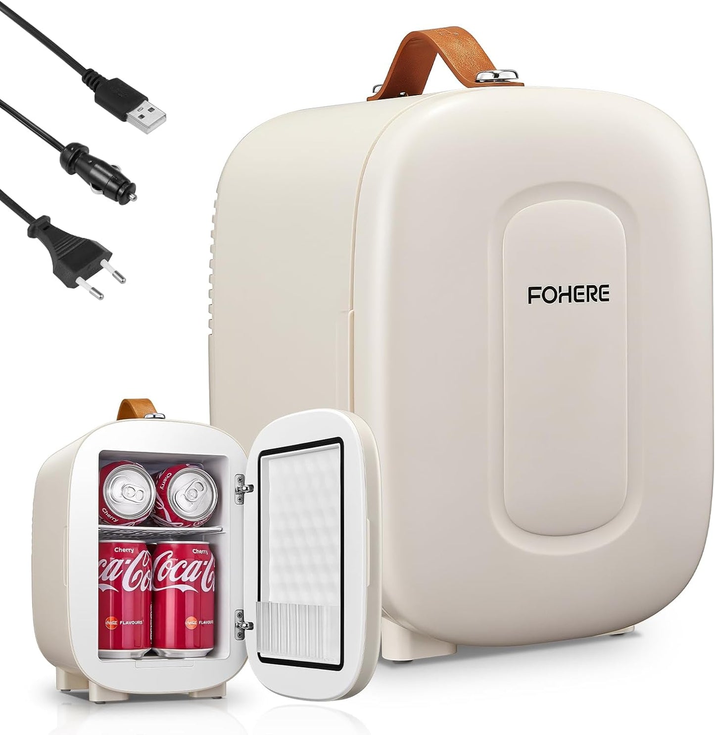Mini Frigo De Chambre 5 Litres/ 6 Canettes, Petit Frigo USB/CA/CC, Frigo Cosmetique, Mini Réfrigérateurs Pour Boissons, Nourriture, Beauté, Bureau, Dortoir, Voiture, Blanc