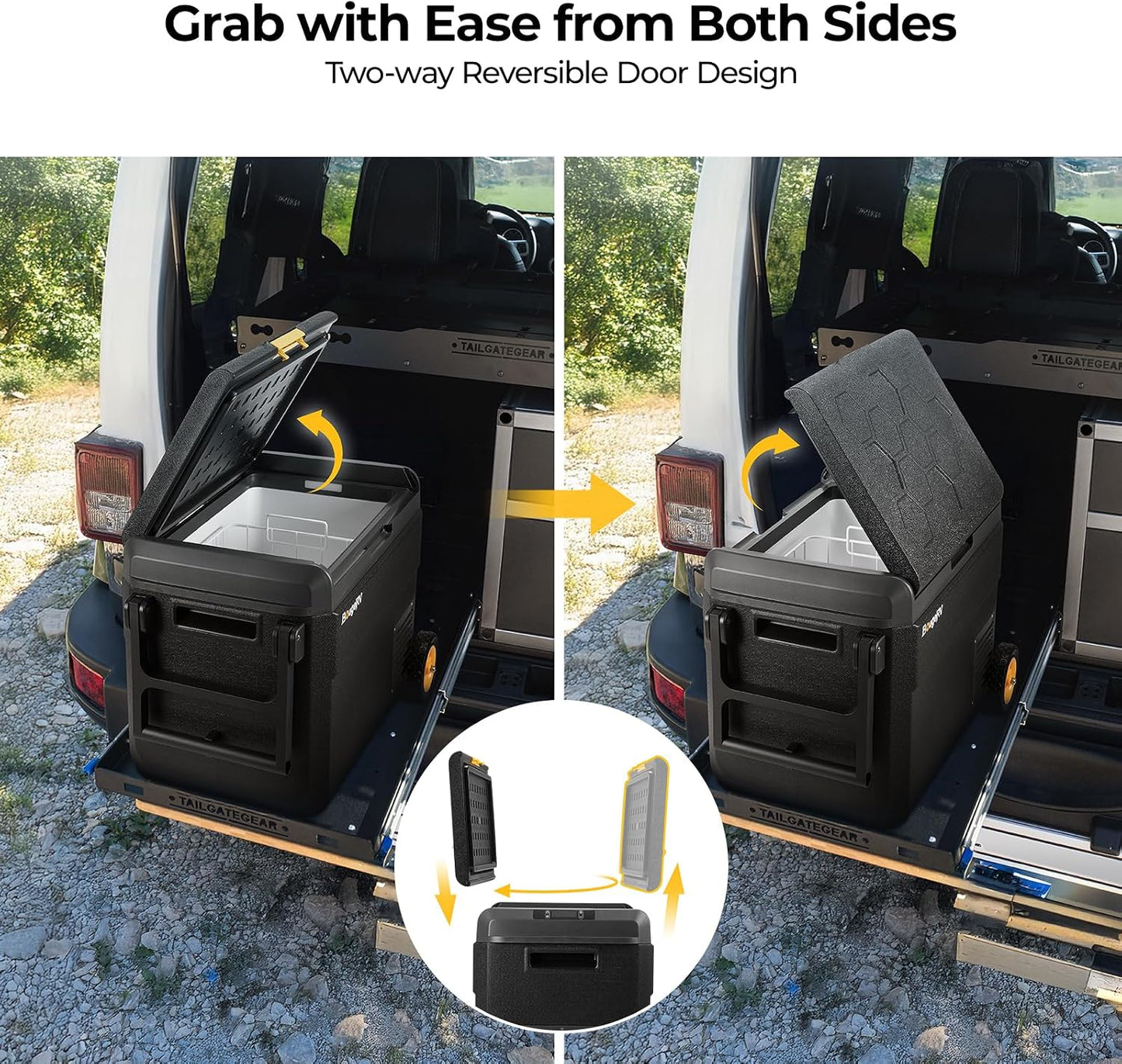 CRS 50L Glacière À Compresseur Avec Roues Poignée Étanchéité IPX4 Congélateur Réfrigérateur À Compression 12/24V 220V Pour Voiture Camping Voyage Bateau Contrôle APP -20℃~20°C