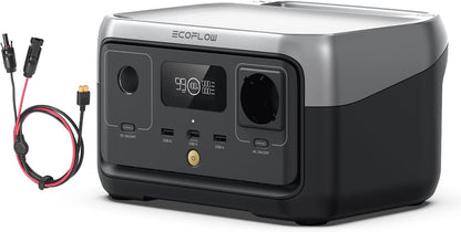 Station Électrique Portable  RIVER 2, Batterie Lifep04, 256 Wh/Charge Rapide En 1 Heure, Sortie 600 W Max, Générateur Solaire Pour Camping Extérieur/Camping-Cars Avec Câble Solaire | Charge Rapide En 1 Heure, Batterie Nomade Sortie 600 W Max, Générateur S