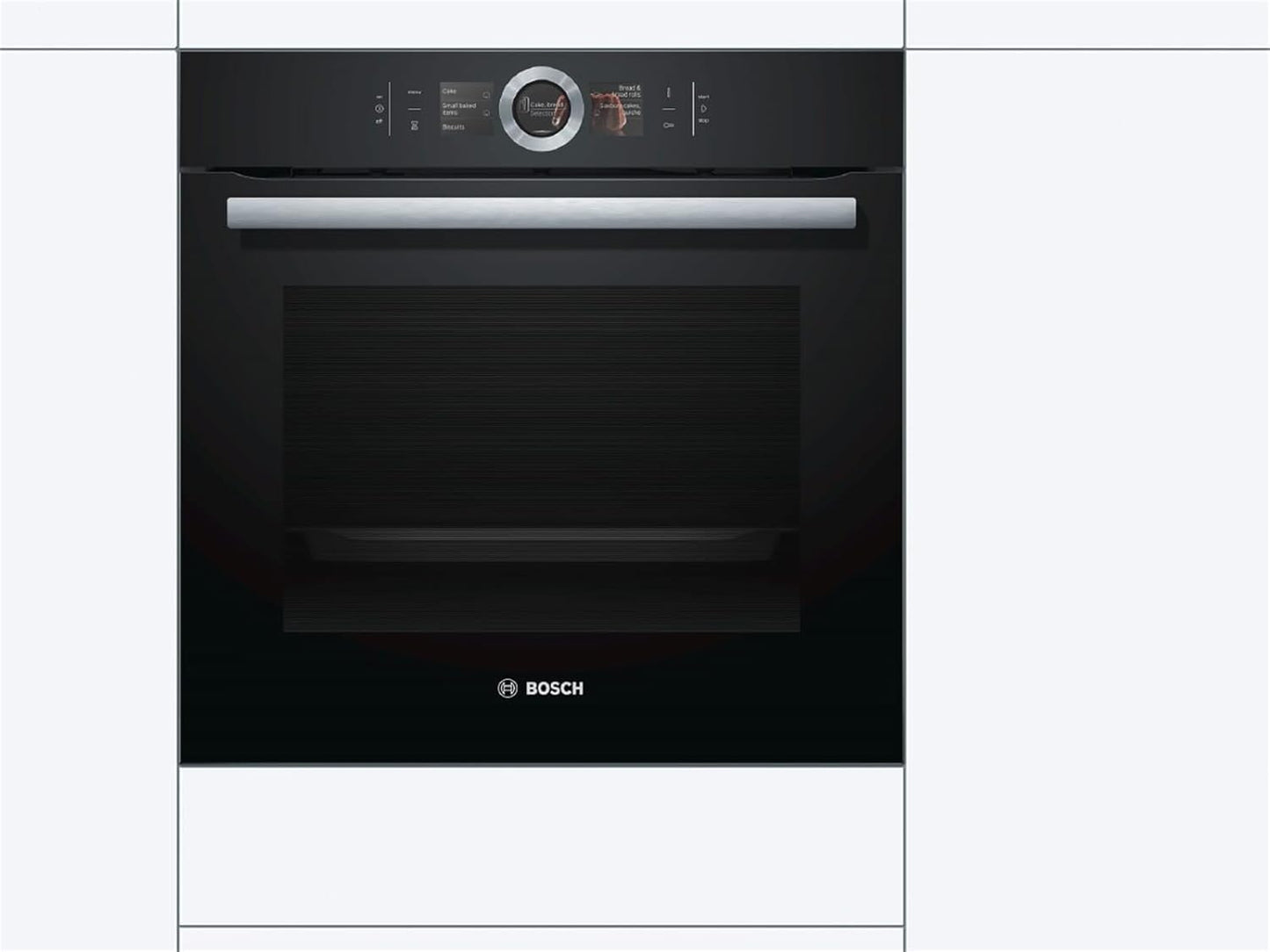 HBG676EB6 Serie 8 Four Électrique / A+ / 71 L / Gril Grande Surface / Plateau / Niveau De Pizza / Perfectroast & Perfectbake / Acier Inoxydable Noir